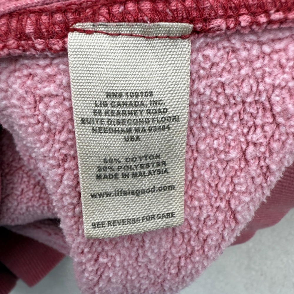 Life is Good Hoodie Pullover Sweatshirt Men's‎ M Medium Pink Embroidered Casual - Picture 3 of 6
